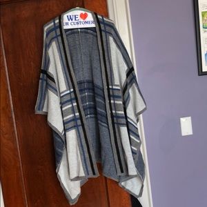 Skies Are Blue plaid knit kimono
